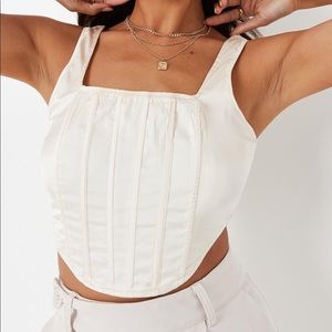 Missguided Cream Satin Corset Top - TAGS STILL ON